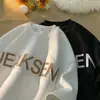 Camiseta de Manga Corta con Letras Estampadas de Acero para Hombre, Top Casual Holgado Estilo Hong Kong de Verano, Camiseta Oversize de Media Manga de Moda
