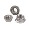 Porca de Flange com Dentes de Aço Inoxidável 304 de Rosca Fina, Porca de Travamento Serrilhada Antiderrapante M3M4M5M6M8M10M12M16