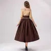 Vestido Medieval Retro Europeu e Americano Novo com Costura em Contraste, Manga Flutuante, Cadarço na Cintura, Saia Ampla, Vestido de Baile