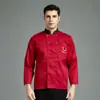 Roupa de Trabalho para Chef Restaurante Hotel Cozinha Uniforme de Chef de Alta Qualidade Catering Cozinha dos Fundos Bolso Estilo Chef Bordado Roupa de Trabalho Unissex