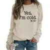 Amazon Cross-Border Outono e Inverno Tops Femininos Comércio Exterior Outono e Inverno Sim Estou com Frio Estampado Casual Solto Moletom