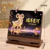 Novo calendário de mesa 2027, calendário planejador Ano do Carneiro, bloco de notas de mesa para trabalho de escritório, calendário decorativo, personalizável com logotipo