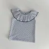 Camiseta sin mangas de verano estilo INS para bebé niña, con lunares y cuello con volantes, camiseta básica a la moda estilo coreano