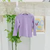 Outono e Inverno Meninas Coreanas Doce Camiseta Básica de Manga Longa Versátil Doce Básica Masculina Gola Redonda Camiseta Lixada