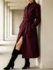 Transfronterizo europeo y americano 2026 Estación independiente de Amazon moda nueva para mujer abrigo elegante de color liso con solapa y corbata