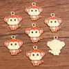 12 Signos del Zodiaco DIY Accesorios para Joyería de Aleación Oro KC Dibujos Animados Esmalte Goteado Colgante de Esmalte Goteado Serpiente Oveja Conejo Caballo Buey Gallo Dijes