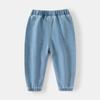Novedad Otoño Jeans Cómodos Bordados Estampados para Niños Cinturón Elástico Bolsillo Pantalones Casuales de Vestir para Niños