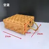 Caixa de Presente de Ano Novo, Cesta de Presente Artesanal de Bambu Trançado Estilo Chinês, Cesta de Bambu para Produtos de Ano Novo, Cesta de Rattan Trançado para Embalagem de Alimentos Especiais, Cesta para Linguiça