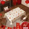 Mantel Rojo de Año Nuevo Estilo Chino Decoración Festiva Mesa de Banquete Mesa de Café Mantel Mantel Impermeable Auspicioso