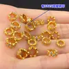 Plata de Ley S925 Chapada en Oro Completamente Diamantada Micro-Pavimentada Zirconia Separador Pulsera de Cristal Separador Pulsera Collar Accesorios Hechos a Mano para Manualidades