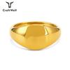 Anel Irregular de Aço Titânio Ouro 18K Transfronteiriço Anel de Casal Retrô Anel Espelho Curvo Design de Nicho Feminino Fábrica