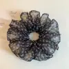 Goma para el pelo de malla floral estilo pastoral para mujer, accesorio para el pelo estilo perezoso para moños grandes