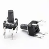 Chave Tátil Vertical de 4 Pinos 4,5*4,5*10mm Botão Preto Cabeça Redonda Plug-In Chave de Reset 10H