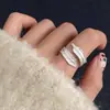 Anillo de Plata de Ley 925 Simple Dulce Fresco Flor Otoño Invierno Nuevo Anillo para Mujer ins Sensación de Alta Gama Anillo de Junta Abierta Ajustable