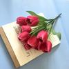 9 Plantas Artificiais de Tulipa Verde, Buquê de Tecido de Seda para Decoração de Casa e Engenharia