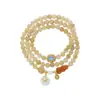 Pulsera Multicapa de Cristal Amarillo de Buena Fortuna para Mujer 2026 Nueva Pulsera de Perlas Lujo Ligero Nicho Accesorio Propicio