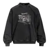 Moletom Criativo com Estampa de Letras, Manga Longa, Gola Redonda, Corte Solto, Estilo Streetwear Hip Hop Esportivo, Blusa Masculina para Primavera/Outono
