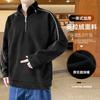 Moletom Masculino Estilo Americano para Outono e Inverno, Marca Trendy High-Street, Gola Redonda, Caimento Solto, Top Tendência de Casal com Forro de Fleece, Espessado e Peluciado