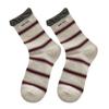 Calcetines de media pantorrilla a rayas de burbujas estilo coreano con etiquetas de letras, calcetines holgados retro versátiles sin costuras para mujer