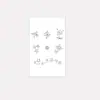 Pegatinas de tatuaje minimalistas de línea fina con combinación de estrella y flor, lindas y juguetonas para niñas, impermeables y de larga duración para el dorso de la mano y los dedos