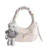 Bolsa de Mão com Laço Estilo Novo Coreano Bolsa Dumpling para Mulheres, Fashion e Tendência, Simples e Texturizada, Bolsa de Ombro Único Transversal, Outros Tipos