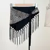Lenço Triangular com Franjas, Estampa de Leopardo, Seda Brilhante, Multifuncional de Verão, Nicho, Cinto Decorativo de Alta Qualidade, Acessório para Camadas
