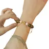 [Lan Fu Lian Xi] Pulsera Elegante Antigua Nuevo Transportador Chino Diseño de Perla y Loto Antiguo Dulce Pulsera para Mejor Amiga Regalo