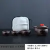 Tetera de Arcilla Púrpura Totalmente Hecha a Mano para el Hogar Viajes Juego de Té Kung Fu Tetera de Mano Portátil Una Tetera Cuatro Tazas con Bandeja para Té