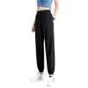Pantalones Deportivos de Seda de Hielo para Mujer Ajuste Relajado Verano Finos Casuales Caídos Ajustados Talla Grande Pierna Ancha Bloomers