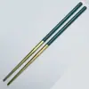 Palillos Espesos de Acero Inoxidable 304L con Recubrimiento de Color, Vajilla Doméstica, Palillos para Restaurante Comercial, Palillos Individuales para Adultos, Acero Inoxidable