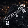 Pulsera para hombre con amuleto de la suerte cuadrado, moderna, de lujo ligero, pulsera envolvente de alta gama, accesorio hip-hop simple de nicho para mujer