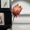 Cardo nórdico peonía artificial flocado de alta calidad suave decoración ramo floral para decoración del hogar, boda y fotografía