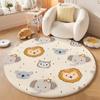 Alfombra de cachemira de imitación de dibujos animados para habitación infantil, redonda, para dormitorio, mesita de noche, resistente a la suciedad, gruesa, para sala de estar y tocador.