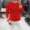 Camiseta Versátil de Manga Larga para Hombre Básica Casual Cuello Redondo Camiseta Base Cómoda Versátil de Algodón para Hombres Jóvenes Corte Ajustado