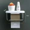 Caja de Pañuelos para Baño, Caja de Pañuelos para Baño Transparente Montada en la Pared sin Taladro, Caja de Pañuelos para Baño Impermeable Simple y Creativa