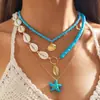 Joyería Transfronteriza Europea y Americana Estilo Bohemio Collar de Conchas Multicapa Cadena para Clavícula de Mujer Set de Accesorios
