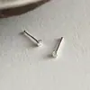 Pendientes de Tachuela Mini de Plata Pura 999 con Circonita de Cuatro Garras para Mujer, Joyería Sencilla, Compacta y Exquisita para el Cartílago E0410