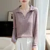 Moda de Punto Tendencia Otoño/Invierno 2025 Nuevo Estilo Coreano Moda Ajustada Camisa Básica de Manga Larga para Mujer