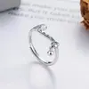 Yunchaoxuan Plata S925 Moda Retro Candado de Paz Bola Redonda Colgante Diseño Simple Moderno Versátil Anillo Abierto