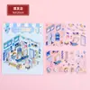 Pegatinas de paisajismo lindas y creativas material para diario de chicas pegatinas diy cabaña 3d escena miniatura