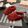 Otoño e Invierno 2026 Ropa para Exteriores Lindos Zapatos de Algodón y Lana para Mujer con Dedos Grandes, Forro Polar, Cálidos, Slip-On, Zapatos Perezosos