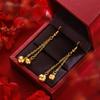 Nuevos Pendientes de Flor de Boda Elegantes Chapados en Oro Arena Vietnamita con Gancho para la Oreja Pendientes de Boda Oro de Imitación
