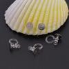 Abalorios Japoneses y Coreanos Disco Transparente Se Puede Pegar con Parche Resina Aretes Clip para Oreja No Perforada Invisible Accesorios Venta al por Mayor