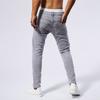 Jeans Masculino Stretch Quatro Estações Bordado Bombado Costurado Estampa Rasgada Moda Europeia e Americana TM226 Azul Cinza