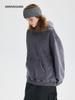 Sudadera con capucha de algodón lavado desgastado de 350g Copo de Nieve Frito Tendencia para Hombres y Mujeres Otoño e Invierno Holgada Batik de Algodón Top