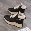 Zapatos de algodón de caña alta para mujer, nueva colección otoño/invierno 2026, forrados de felpa para abrigar, de suela gruesa, antideslizantes, a la moda y con un estilo de zapato de papá moderno, DKV289