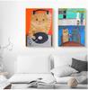 Póster de Gato de Dibujos Animados Pintura Lienzo Pintura al Óleo Arte Imagen Sala de Estar Dormitorio Infantil Guardería Decoración del Hogar Pintura Núcleo
