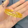 Pulsera del Sutra del Corazón de Oro Arena Antigua Mismo Estilo de Tienda de Oro, Pulsera de Superficie de Arena del Sutra del Corazón Estilo Abierto Chapado en Cobre Dorado Cielo Estrellado Lluvia de Meteoros
