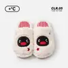 Chinelos de algodão genuíno do Coelho Miffy para mulheres, chinelos de pelúcia quentes para casa no inverno, chinelos de pelúcia antiderrapantes de inverno