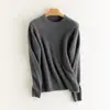 Otoño e Invierno Nuevo Cuello Redondo 100 Cachemira Pura Tejido de Punto Engrosado Suéter Color Puro Suelto Camiseta Base Top